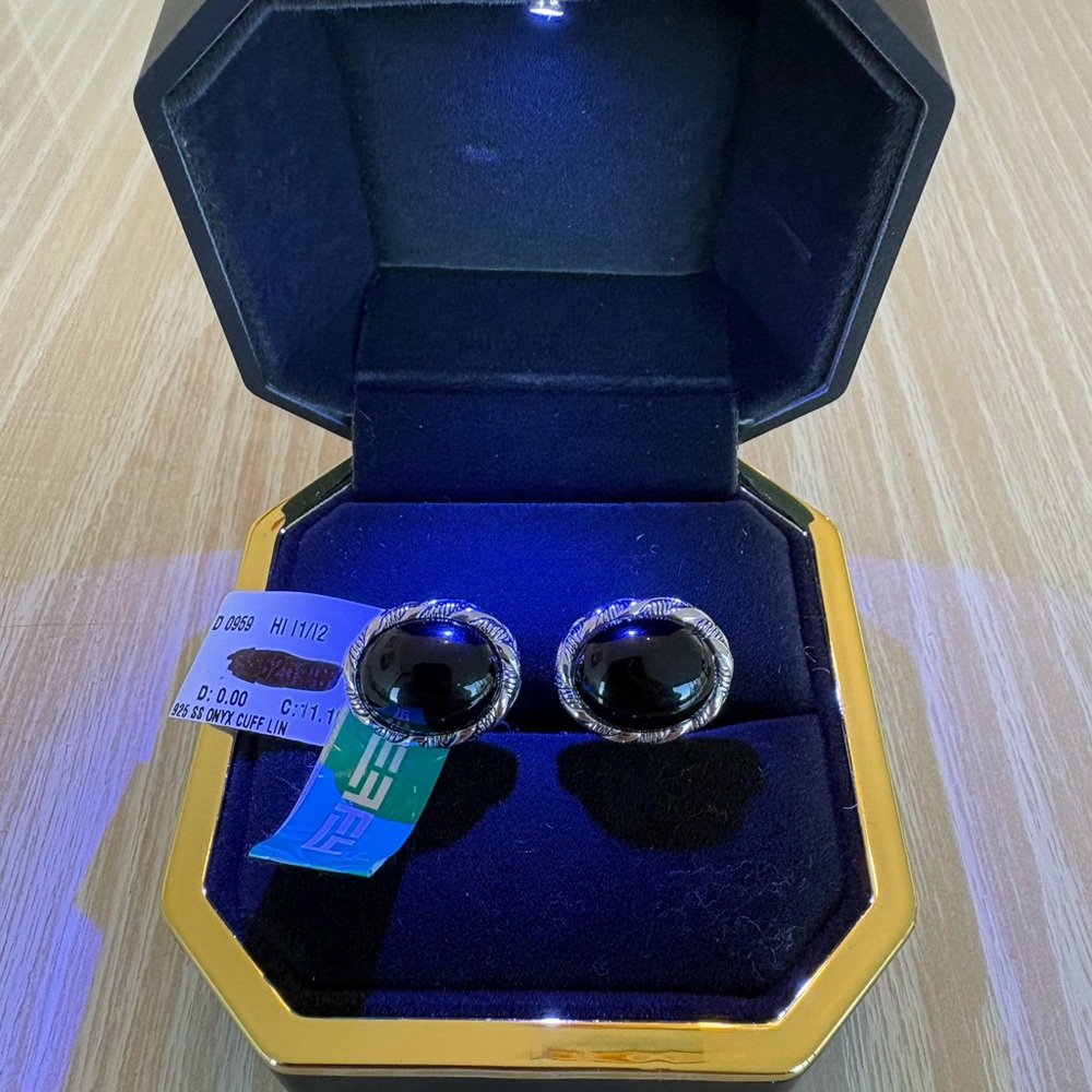 EFFY Elegant Black and Silver Cufflinks